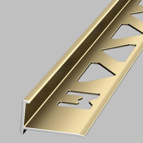 Coayuou Fliesenecken-Schutzleiste 100 cm* 2 Stück Außenecken-Fliesenprofil Eckschutz Für 8/10/12 Mm Fliesenstärke Sauberer Abschluss Für Küchen- Und Badezimmer-Wandpaneele(F-Gold,12mm)