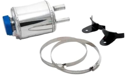 Silver JDM Aluminium Styrvätskebehållare TankClamps EP-YX9461-1 Servostyrningsolja Behållare