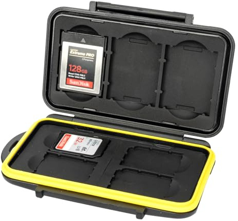 JJC Multi Memory Card Case Speicherkarten Schutzbox für 3 Stück XQD CFexpress Speicherkarte Typ B und 4 Stück SDHC Cards - Extreme Wasserdicht und Stoßfest Box Safe Tasche Etui Aufbewahrungsbox Hülle