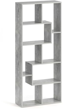 Vicco Divisorio per ambienti Noa, Grigio, 160.6 x 67.2 cm, adatto come divisorio o libreria a forma di Z