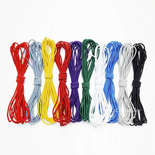 ChicEver Gummibänder 3mm 10 Farben je 5m Gummiband Gummikordel (50m (10 Farben, je 5m))