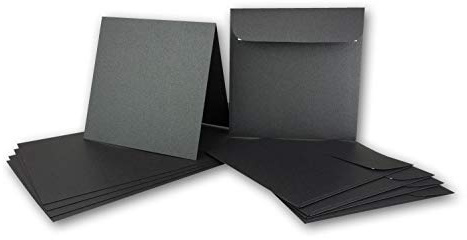 ARTOZ NORDANA 15x Quadratisches Faltkarten-Set mit Umschlägen - black glow - 300 g/m² - 15,5 x 15,5 cm - schimmerndes Papier zum Basteln & Drucken