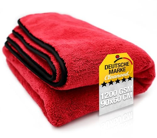 Trockentuch PREMIUM [90x60cm - 1200GSM] – Extra Saugstark ohne Rückstände | Mikrofasertuch mit extremer Aufnahmekapazität - Besonders Lackschonend - Für Auto und Motorrad