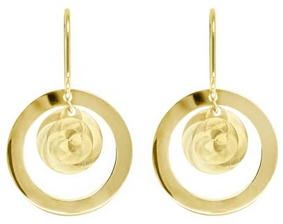 forme di Lucchetta – Ohrringe Gelbgold 9 Karat mit Kreis 18 mm mit 3D-Effekt – Made in Italy