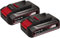 Original Einhell Akku PXC-Twinpack 2,5 Ah Power X-Change (Li-Ion, 18 V, 2x 2,5 Ah-Akkus, universell für alle PXC-Geräte, proaktives Batteriemanagement, angepasste Ladezyklen)