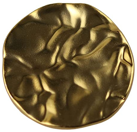 Jilibaba 5 x runde Metallknöpfe groß mit goldfarbenen Riffelungen, Knöpfe zum Nähen, Basteln, Stricken, Kinderjacken, Jeans, Mäntel, Blazer, Uniform, DIY, dekorativ