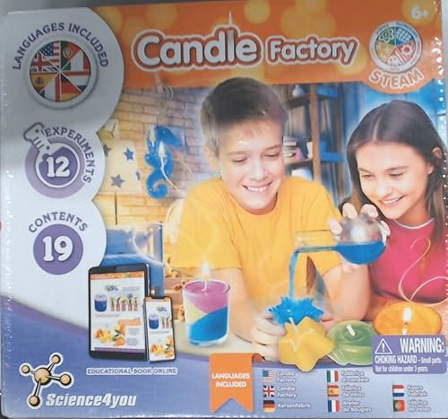 Science4you Kerzen Atelier - Kerzen Selber Machen Set für Kinder, Kerzen Herstellen Set mit Experimentierkästen, 12 Experimente für Kinder ab 8, Lernspiele ab 6 7 8 9 10+ Jahre für Mädchen und Jungen