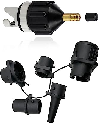 Sup Ventil Adapter,Sup Pumpe Adapter,Sup-Pumpenadapter Adapter,Sup Adapter Mit 4 Stück Gasdüse,Für Schlauchboote, Stand Up Paddle Board, Aufblasbarer Bett