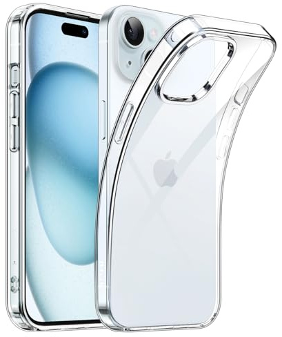 JETech Transparente Hülle für iPhone 15, Durchsichtig | Schlanker Schutz, Weiches Transparentes TPU Design, Stoßfest