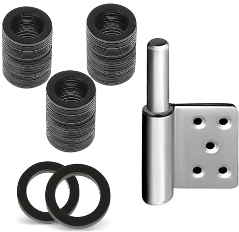 simarro Fitschenringe Zimmertüren Kunststoff Zimmertüren Unterlegscheiben | Türscharnier Fitschenringe Unterlegscheiben Tür Türscharnier Unterlegscheibe 1.5x1x0.12cm(60 Stück Schwarz)