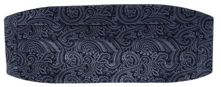 Trafalgar Herren Sobee Paisley Silk Kummerbund, Black Paisley, Einheitsgröße