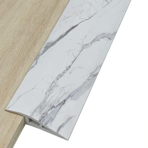BLUEZY 1M-5M Übergangsschiene Abschlussprofil Abdeckleiste Übergangsprofil Teppichleisten Übergangsprofil Boden-PVC-Schwellenstreifen Für Schwellen Von Weniger Als 10 Mm Höhe E,5M