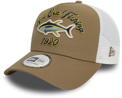 New Era A-Frame Mesh Trucker Cap - Fishing 1920 Khaki