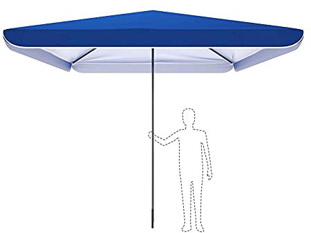 Sonnenschirm Strandschirm Kommerzieller Regenschirm Zwei-in-Eins-Sonnenschirm Outdoor-Gartenschirm Großer quadratischer Sonnenschirm Geeignet für Schwimmbadgeschäfte 3X3 m (Blau)