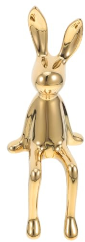 FUNOMOCYA Cera und Keramik Sitzender Hase Ornament Wohndekoration Schreibtisch Keramik Hasenfigur