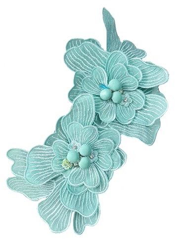 DIMITU Élégante broche brodée en polyester avec motif floral - Accessoire pour robes et robes