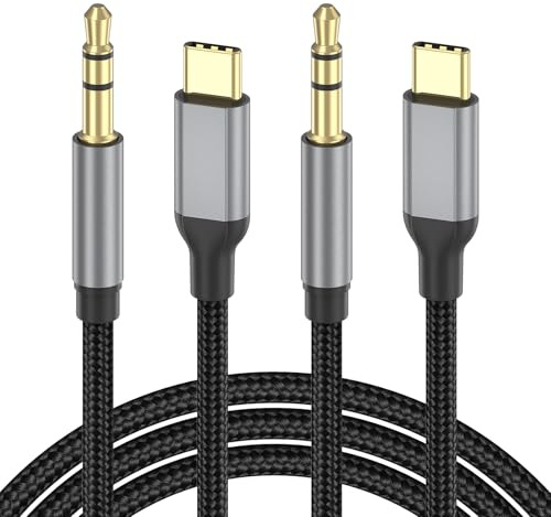 ULIFTUS 1M USB C to AUX 3.5mm Cable，Nylon Type C to 3.5mm Male Car Stereo Cord Car Stereo with iPhone 15/16 Pro Max, Galaxy S24/ S23/ S22/ S21, Pixel