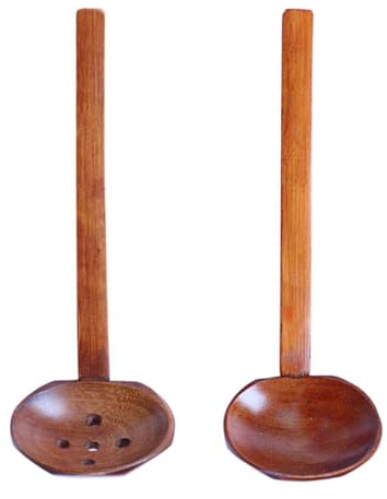 CONGARTENO 4pcs Japanese Style Wooden Spoons Long Handle Kitchen Equipment for Cooking Dining