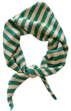 Yizelli Dreieck Strickschal für Frauen Warmer Streifen Schal für Frühling Herbst Winter (Grün)