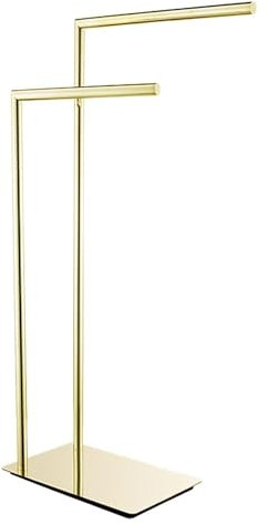 Handtuchhalter Stehend Handtücher Handtuchständer Handtuchhalter, Doppelter freistehender Handtuchhalter, Badezimmerzubehör Freistehender Handtuchhalter aus verchromtem Messing(Gold)