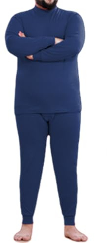 RCLONGEU Große Größe Gefütterte Thermounterwäsche Set aus Baumwolle - Extra Warme Herren Funktionsunterwäsche - Winter Skiunterwäsche mit Fleece