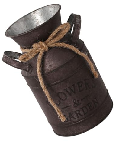 Yilingjc Country Styles Metallhalter Rustikale Deko Milchkanne für Haus und Garten Dekoration Französische Landdose