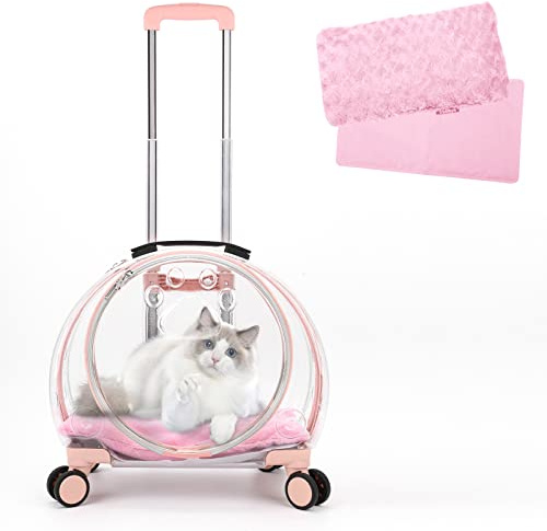 Sac à Dos Chat/Chien avec roulettes, Transparent et Respirant