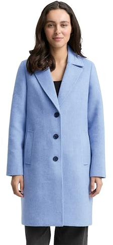 TOM TAILOR Cappotto di lana da donna 1046603 con tasche laterali, 35899 - Calm Blue Melange, XXL