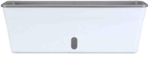 Chdaoce Macetas autorriego for Ventana, jardineras rectangulares de plástico con Orificios de Drenaje for alféizar, jardín, balcón y Plantas de Interior.(1 psc)