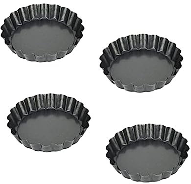 LIGIGWASH 4 Piezas Hornear Quiche y Tartas de Base Desmontable Antiadherente Cocinas Hogar