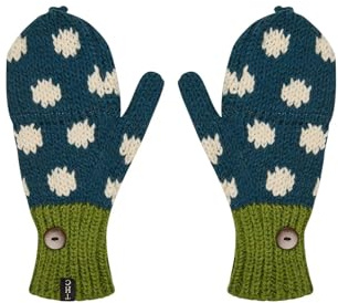 THC Klapphandschuhe 842 gepunktet | Schafwolle | Strickhandschuhe | Schafwoll-Handschuhe | Woll-Handschuhe | Schafwollfäustlinge | Schafwollhandschuhe