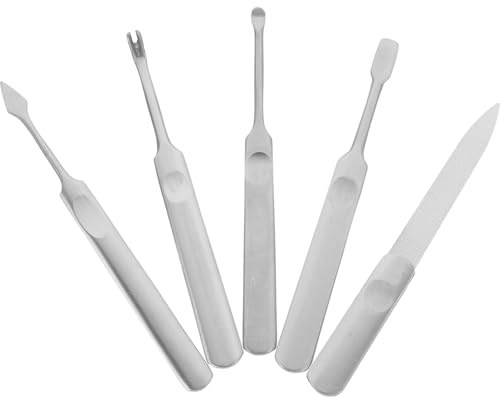 WRITWAA 5piezas Herramientas de Manicura de Acero Inoxidable Kit de Cuidado de Uñas Cortaúñas y Removedor de Callos Plano para Uso Doméstico y Profesional