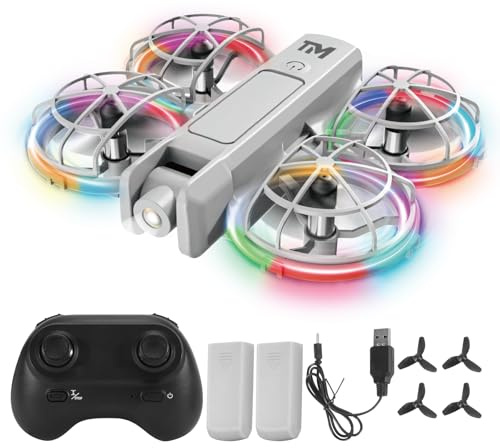 Mini Drone with Light, 15+ LED Modes Drone for Kid, Altitude-Hold, 3D Flip, Headless Mode, 3 Speed Modes, Toy Drone with Removable Guard, Best Gifts for Beginners, Teen Boys & Girls