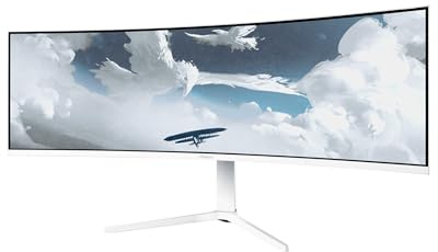 Arozzi Nova Curved 49 Zoll Gaming Monitor 165Hz QHD Weiß | Ultrawide QHD 1440p, Adaptive Sync, HDR10, flimmerfrei, 100 % sRGB, PC & Konsole