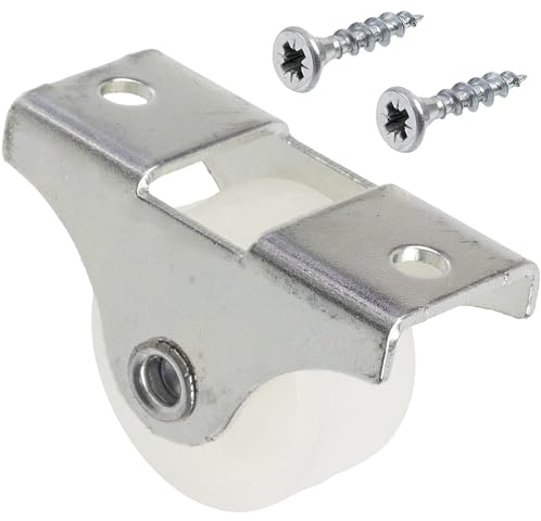 AERZETIX - Set di 12 ruote per mobili con base fissa Ø25 mm | viti incluse Ø3,5x16 mm | piastra di montaggio 42x18 mm | portata 25 kg