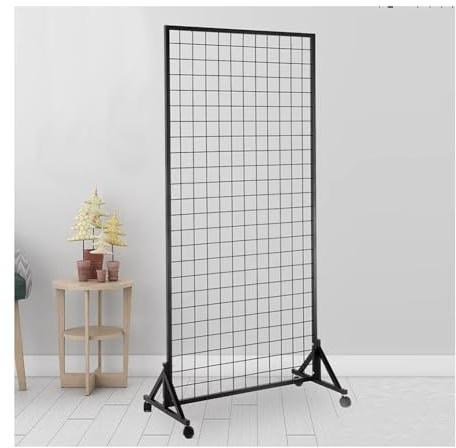 Espositore Gridwall con Ruote per Un Facile Trasporto e Base a T 120x80cm