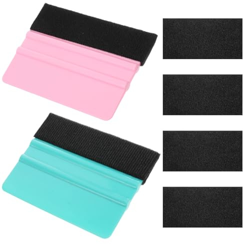 2 PCS Vinyl Squeegee, Vinyl Wrap Tools, Felt Squeegee with Felt Replacements, 4 Inch Scratch Free Scraper for Car Wrap, Window Tint, Craft Sign Making and DIY Application