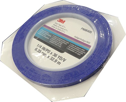 3M 471 Fine Line Vinyl Masking Tape 6mm x 32.9m (Blue) Painting Low Residue, in Retail Packaging as Per Image