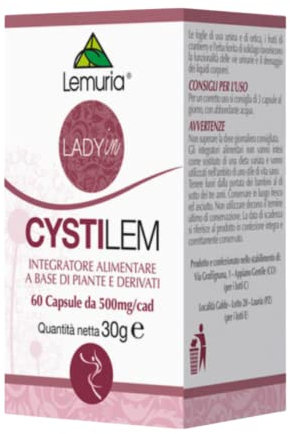 Lemuria - Cystilem - Integratore Alimentare - Favorisce la Funzionalità delle Vie Urinarie e il Drenaggio dei Liquidi - 60 Capsule - Made in Italy