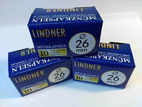 LINDNER Münzkapseln 30 Stück (2€) 26 mm