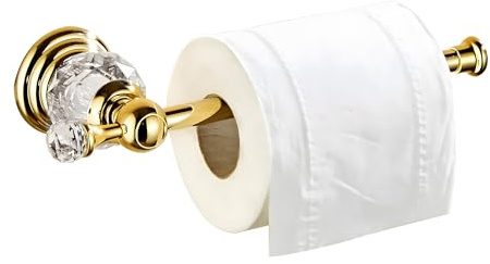 BATHSIR Kristall Toilettenpapierhalter, Gold Toilettenpapierhalter, modernes Badezimmerzubehör, Zinklegierung, Taschentuchaufhänger, Wandmontage