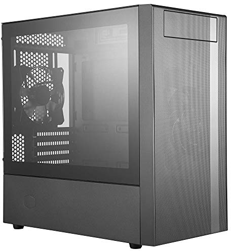Cooler Master MasterBox NR400 Micro-ATX Tower con ventilazione frontale in rete, design minimale, pannello laterale in vetro temperato e jack singolo per cuffie