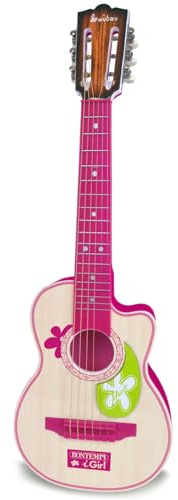 Bontempi | ChitarFolk - Folk-Gitarre aus 70 cm Kunststoff | zum Erkunden von Akkorden und Melodien im Licht, Pink