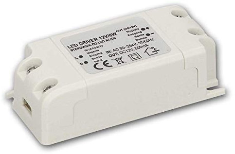 world-trading-net - Trasformatore LED WTN-D6, 0-6W, 12V, 73x22x33mm, driver LED, alimentazione a tensione costante, trasformatore 12 Volt, reattore, ECG, LED Choke, Driver stabilizzato, 6 Watt