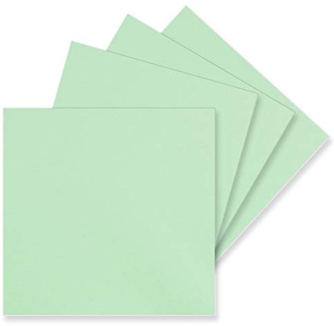 100 Einzel-Karten Quadratisch - 15 x 15 cm in Mintgrün (Grün) - 240 g/m² - blanko Bastel-Karten, Postkarten, Bastelkarton in Ton-Papier Qualität
