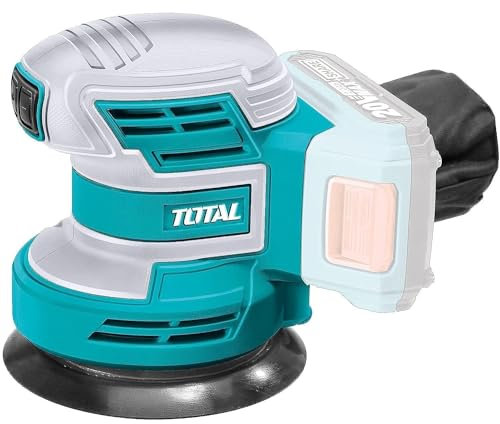 TOTAL - Lijadora Eléctrica a Batería P20S de 20 V | Inalámbrica | Diámetro de Lija de 125 mm | Velocidad de Oscilación 10000 rpm | Ideal para Pulir Madera y Metal