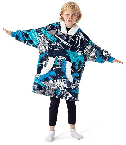 Winthome Oversized Blanket Hoodie for Kids Boys Girls, Super Soft Warm Fleece Sweatshirt Blanket Hoody