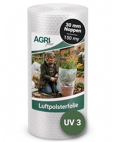 AGRIplus - Pellicola a bolle da 4,5 m, lunghezza a scelta, ammortizzante, resistente agli strappi e flessibile, gommini da 30 mm, pellicola protettiva 150 my per spedizione, trasloco, stoccaggio e