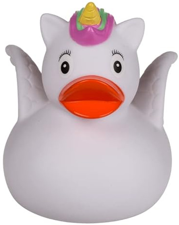 Canard de bain en caoutchouc avec motifs amusants, résistants à l'eau et à la sucité, idéal pour le bain de bébé, à partir de 6 mois (Licorne)