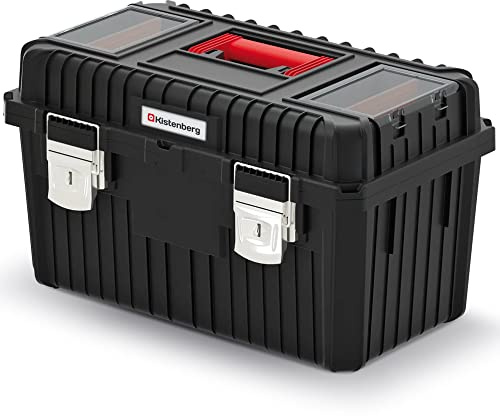 Kistenberg Werkzeugkoffer Werkzeugkiste Werkzeugkasten Werkstattkiste Werkzeugbox (inklusive Organizer im Deckel, 1x Träger, Kunststoffgriff, Ladefähigkeit bis 25 kg, Abmessungen: 585 x 360 x 337 mm)